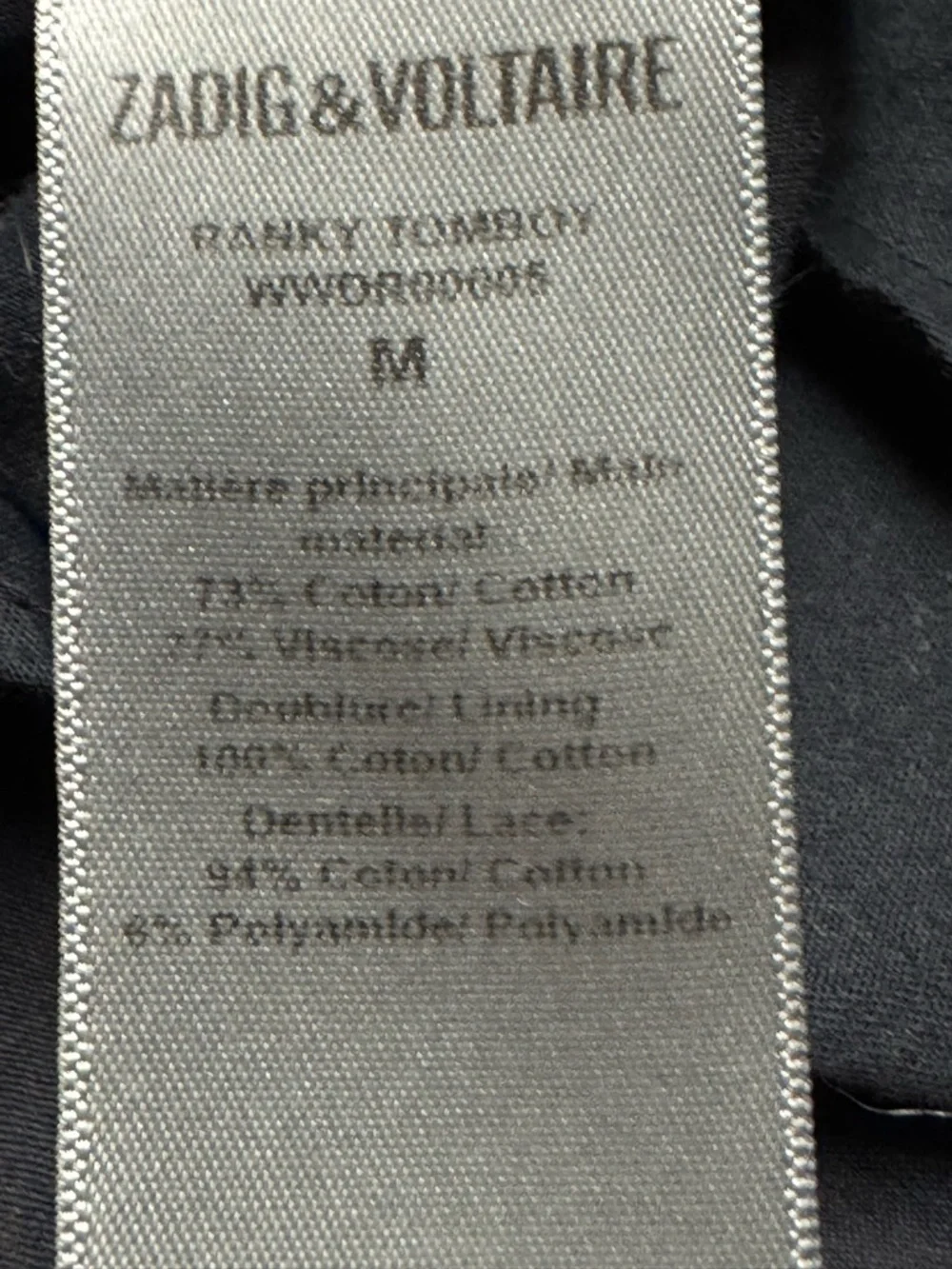 Zadig & Voltaire Ranky Dress Black Lace Ruffle Mini Boho Gothic Tiered Medium A4 - Picture 15 of 16